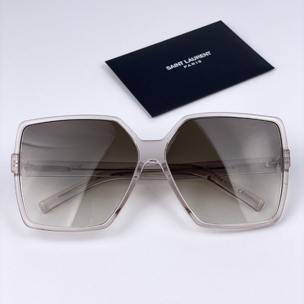 NEW Saint Laurent SL232 BETTY 005 Nude Beige Gradient Sunglasses - Picture 9 of 15